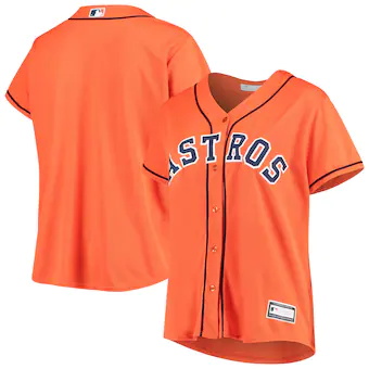 womens orange houston astros plus size alternate replica team jersey